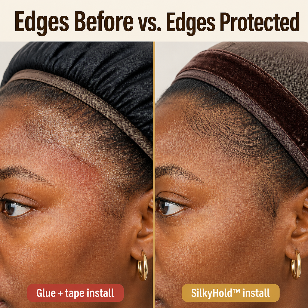 SilkyHold — Utrwal swoją perukę lace front bez kleju, taśmy ani uszkadzania baby hair — Esilora