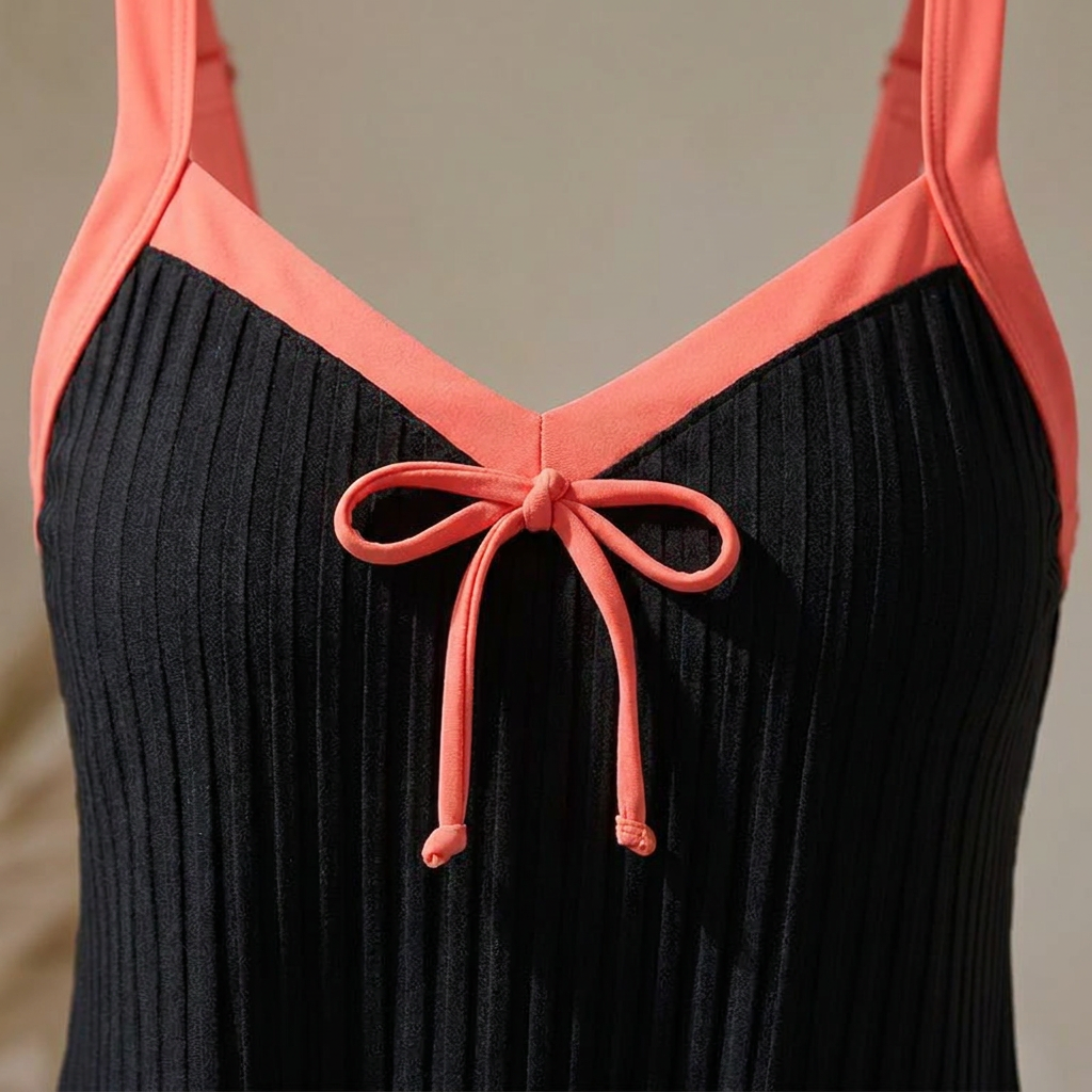 SoloraSway – vzdušný plisovaný tankini set s kraťasy pro větší zakrytí - Esilora