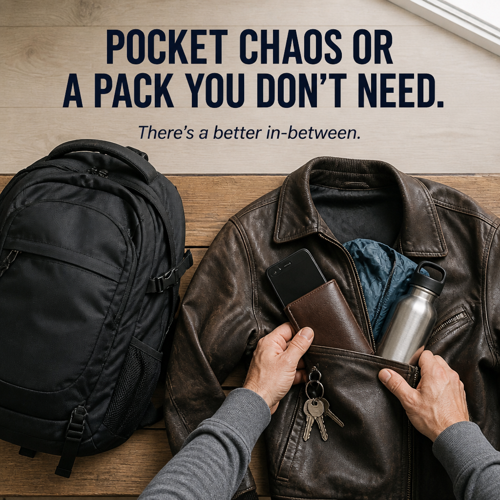 SmartPack — バックパックのかさばりなしで、スマートフォン・財布・水筒を持ち運ぶ - Esilora