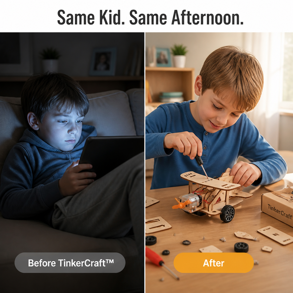 TinkerCraft — Sestavte skutečně fungující dřevěné stroje, které děti odtrhnou od obrazovek - Esilora