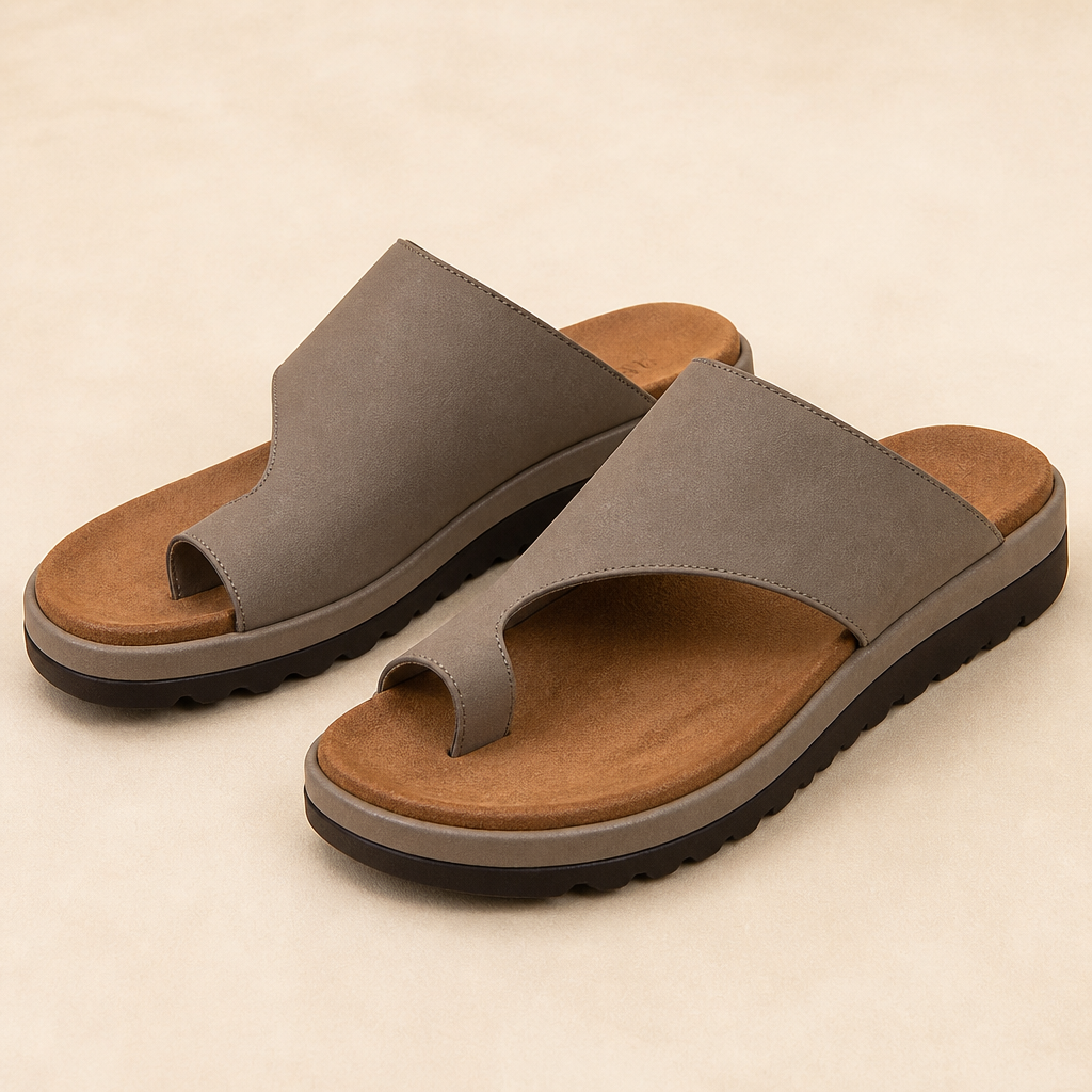 Solivra – Bunion-Relief Wedge Sandals with Toe-Aligning Strap - Esilora
