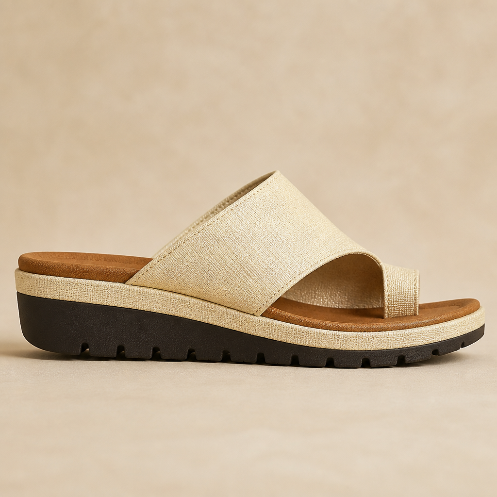 Solivra – Bunion-Relief Wedge Sandals with Toe-Aligning Strap - Esilora