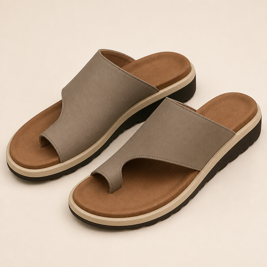 Solivra – Bunion-Relief Wedge Sandals with Toe-Aligning Strap - Esilora
