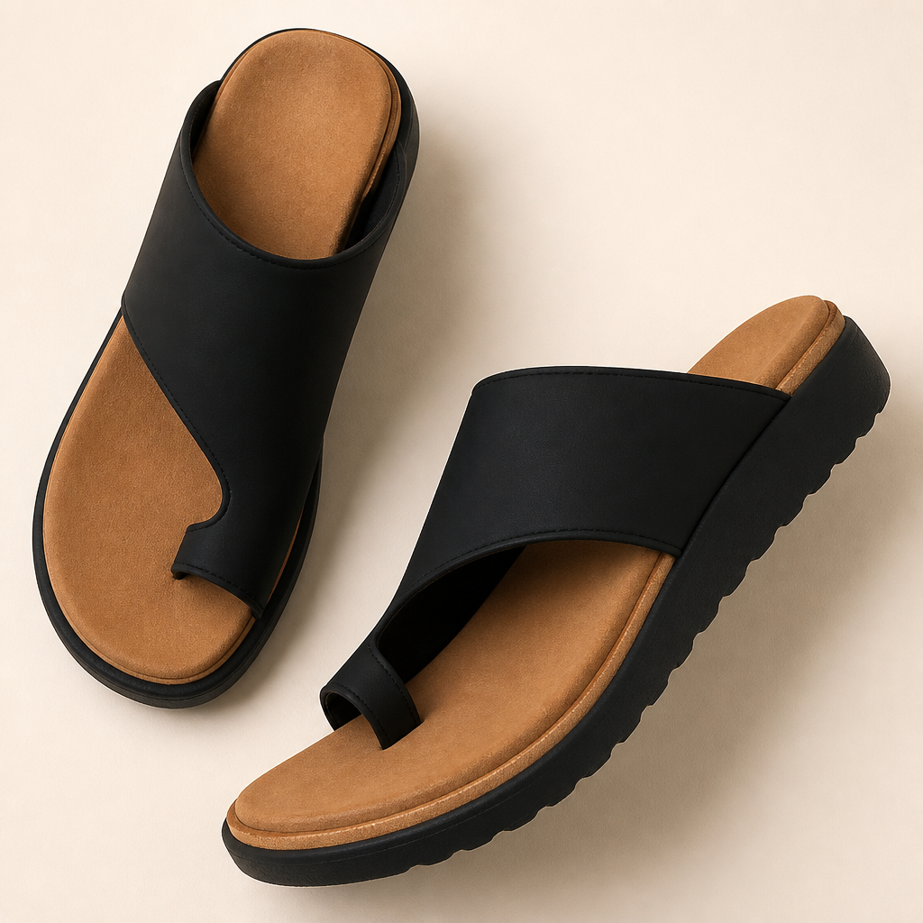 Solivra – Bunion-Relief Wedge Sandals with Toe-Aligning Strap - Esilora