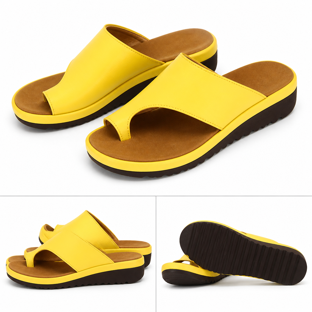 Solivra – Bunion-Relief Wedge Sandals with Toe-Aligning Strap - Esilora