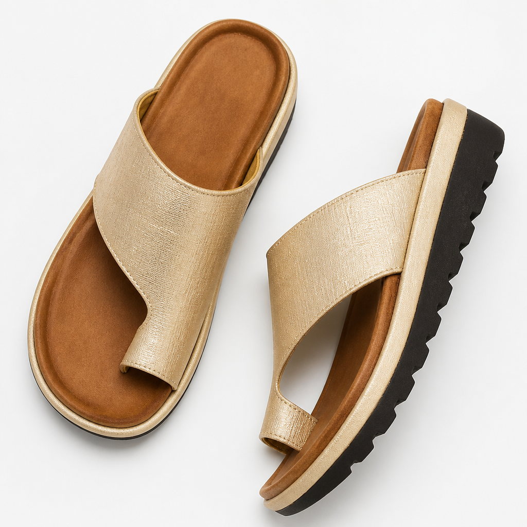 Solivra – Bunion-Relief Wedge Sandals with Toe-Aligning Strap - Esilora