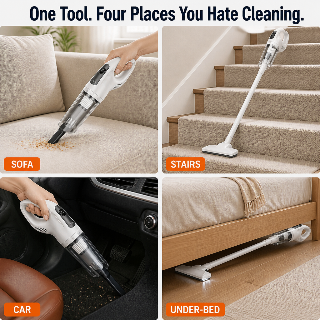 SparkBlitz — Pull Crumbs, Pet Hair and Dust From Every Corner Cordlessly - Esilora