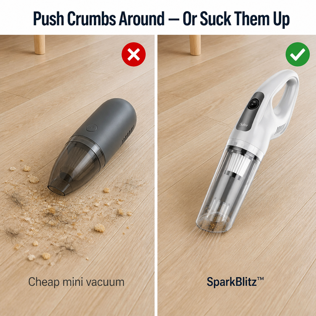 SparkBlitz — Pull Crumbs, Pet Hair and Dust From Every Corner Cordlessly - Esilora