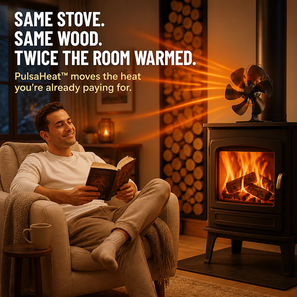 PulsaHeat — Push Wood Stove Heat To Every Cold Corner Of Your Room - Esilora