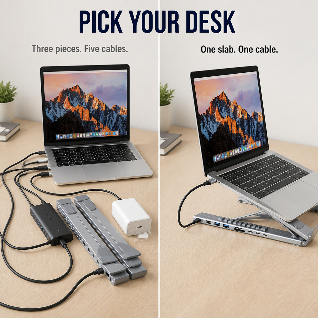 PowerPort Pro — Lift Your Laptop, Power 8 Devices, Fold Flat for Your Bag - Esilora