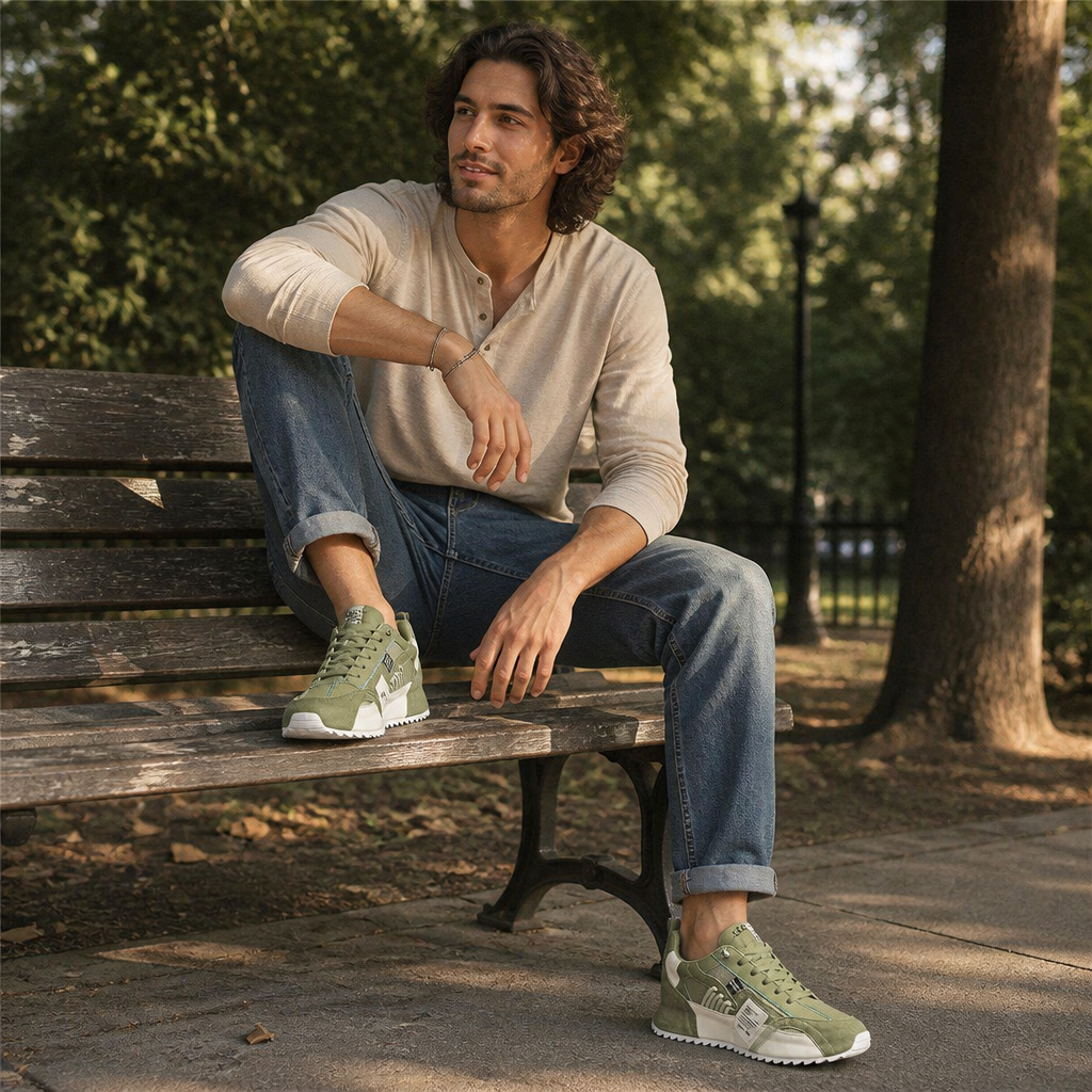 StridePro – Retro Heritage Runner Sneakers with Suede & Mesh Mix - Esilora
