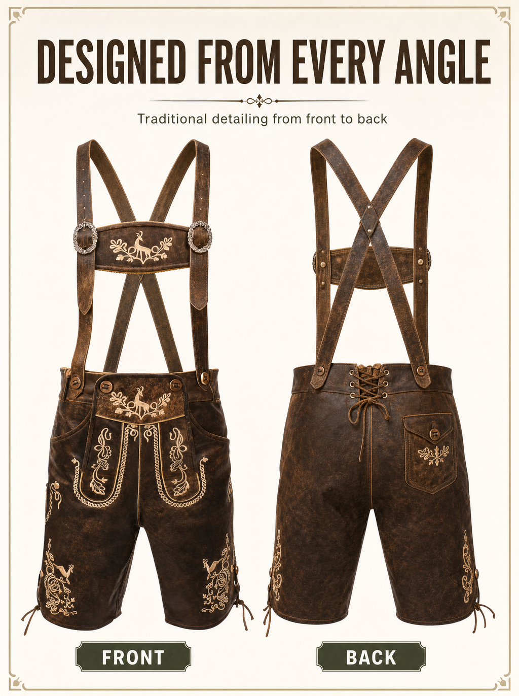 AlpenViktor-sæt med lederhosen til mænd - autentisk Oktoberfest-outfit