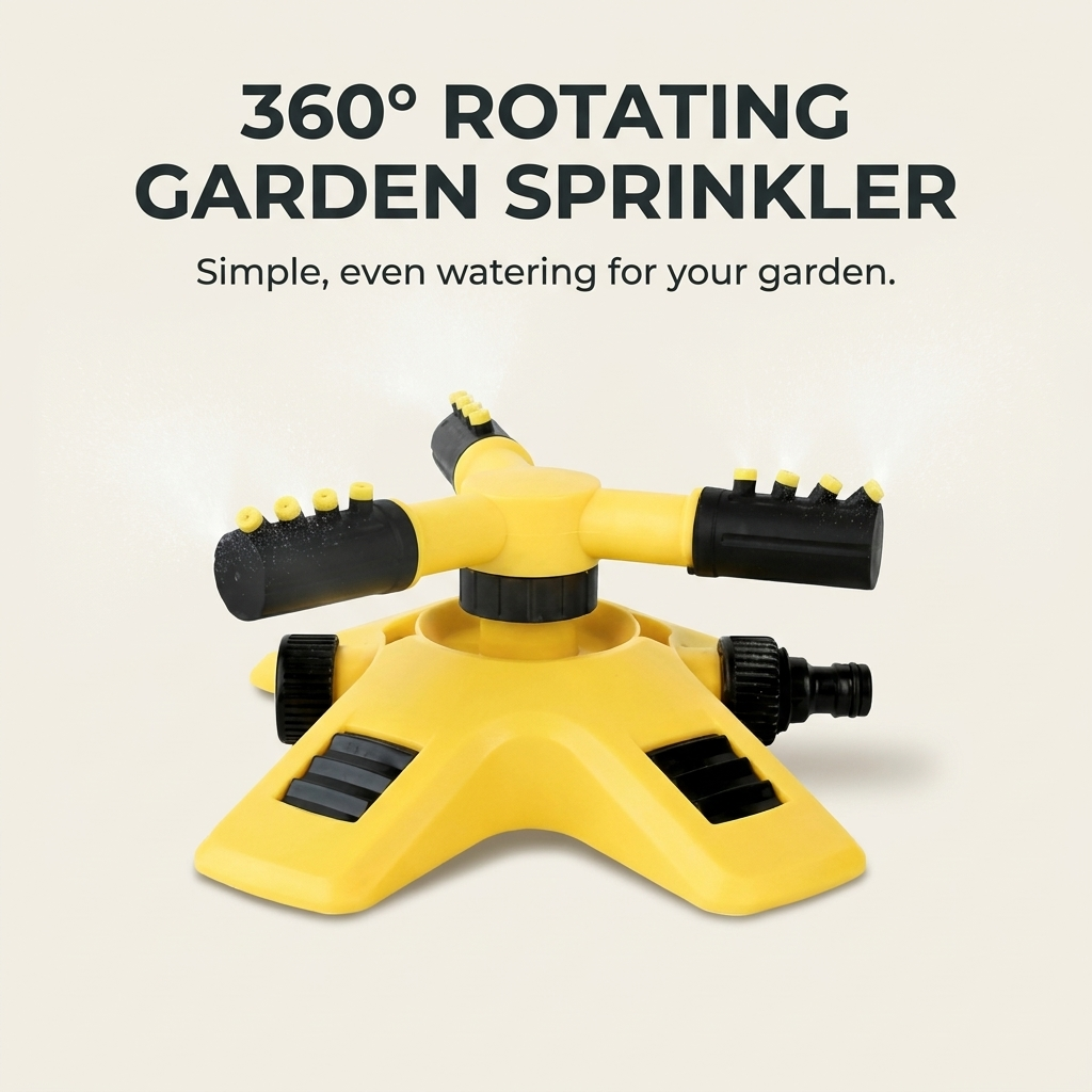 Justerbar, 360° roterende plænesprinkler med flere dyser