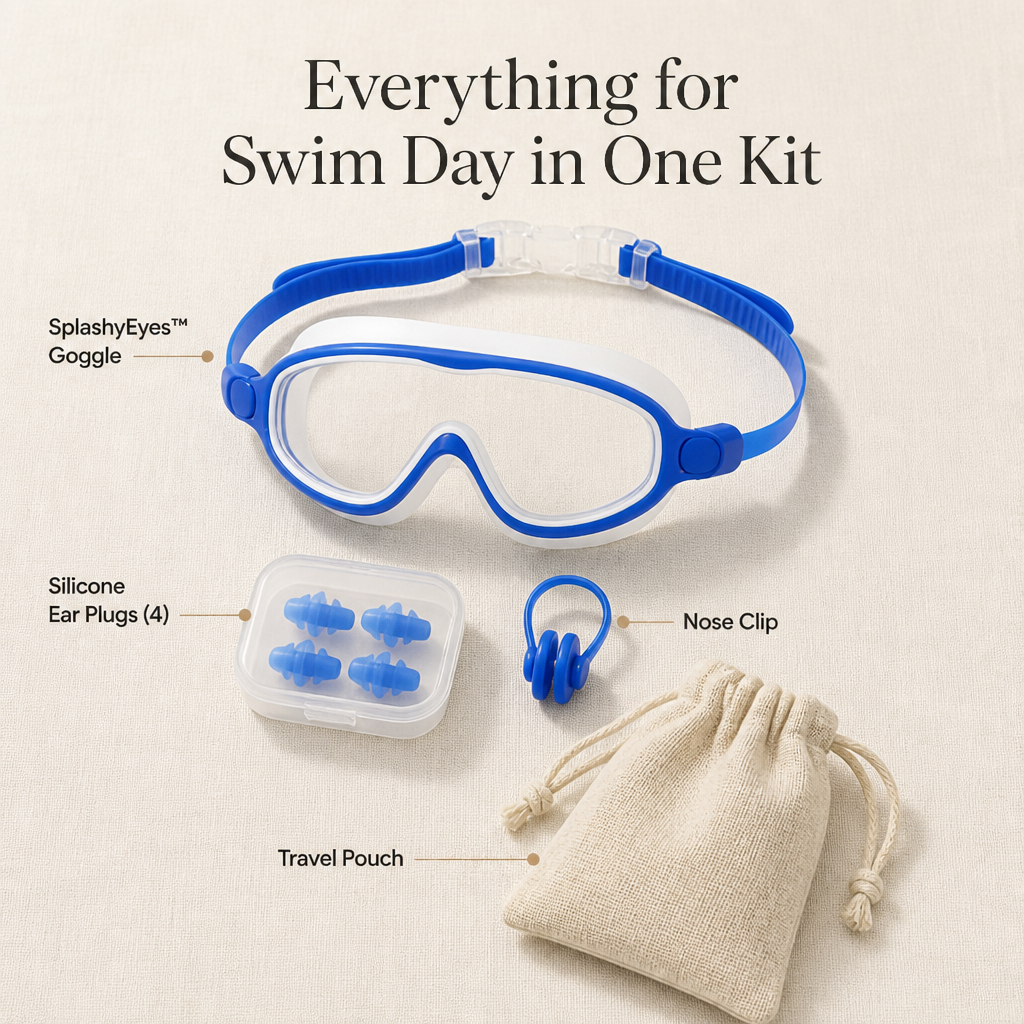 SplashyEyes — בלי משיכות בשיער, אדים ועיניים כמו של דביבון עם משקפי שחייה לילדים הנצמדים בקליק - Esilora