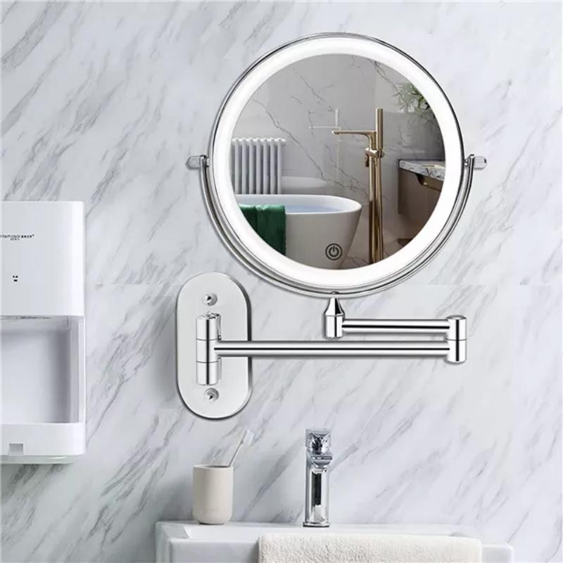 Chrome LED Wall Mirror — 5X Magnification