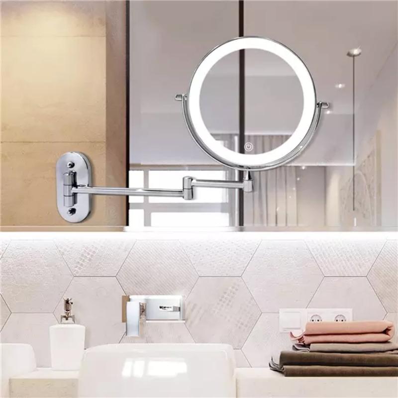 Chrome LED Wall Mirror — 5X Magnification