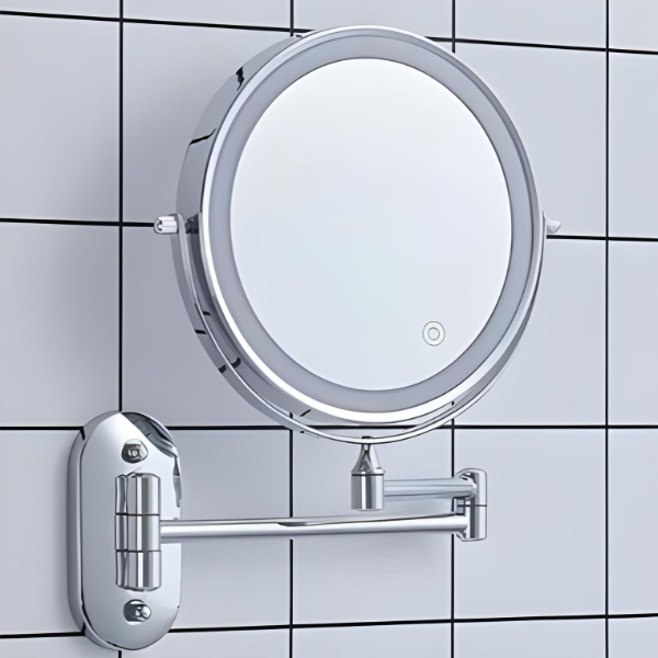 Chrome LED Wall Mirror — 5X Magnification