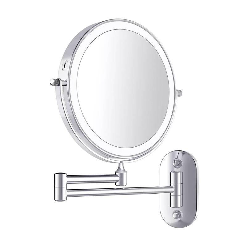 Chrome LED Wall Mirror — 5X Magnification