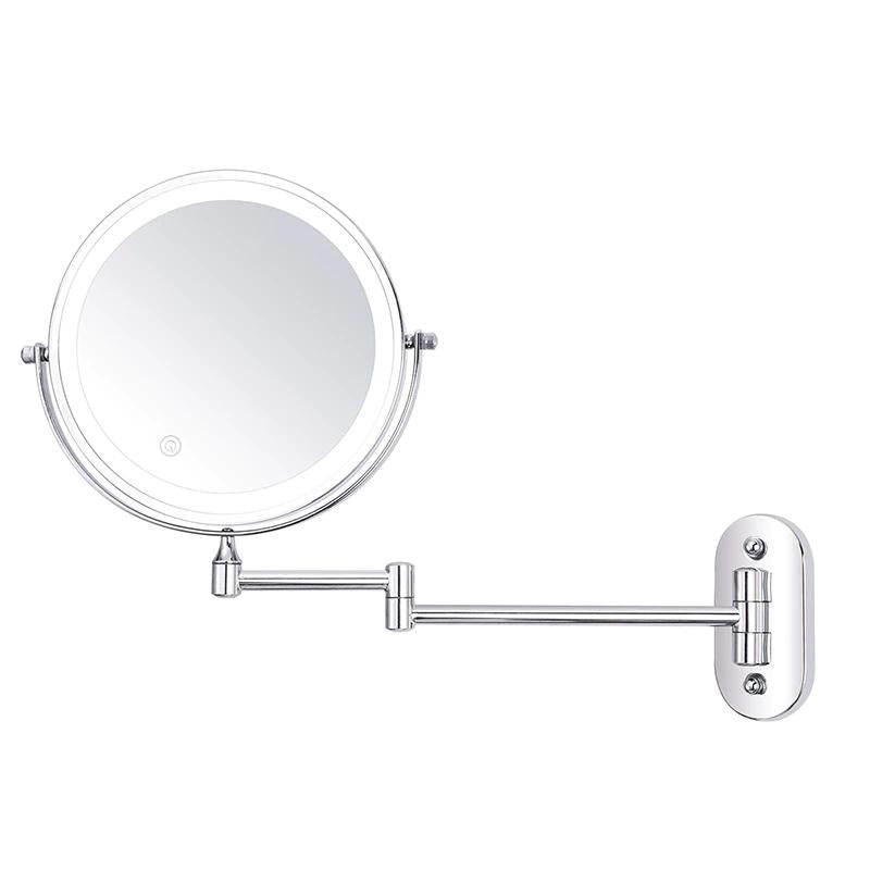 Chrome LED Wall Mirror — 5X Magnification