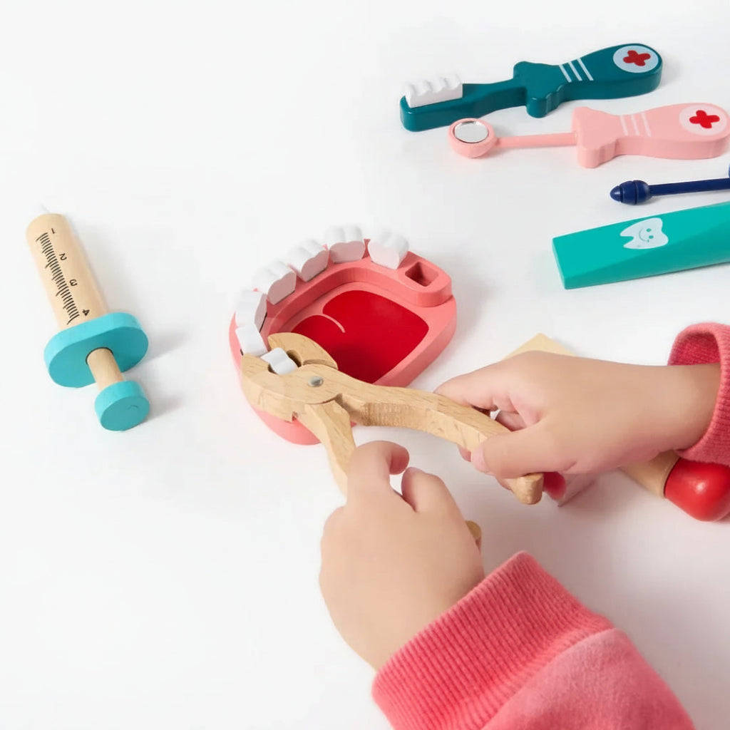 Wooden Doctor Play Set for Kids — 20-Piece Pretend Kit