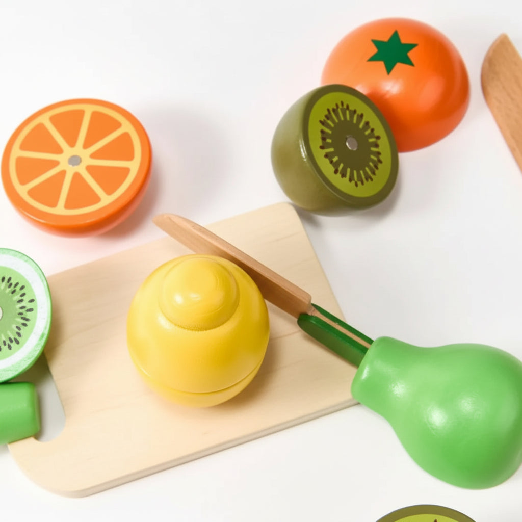 Obst- und Gemüseset aus Holz — Kreatives Sortierspielzeug