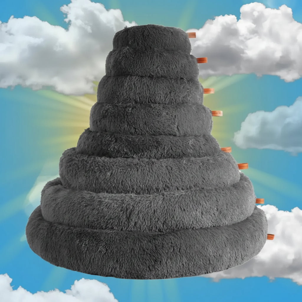 Rundes, beruhigendes Hundebettkissen - weiches, kuscheliges Nest-Design