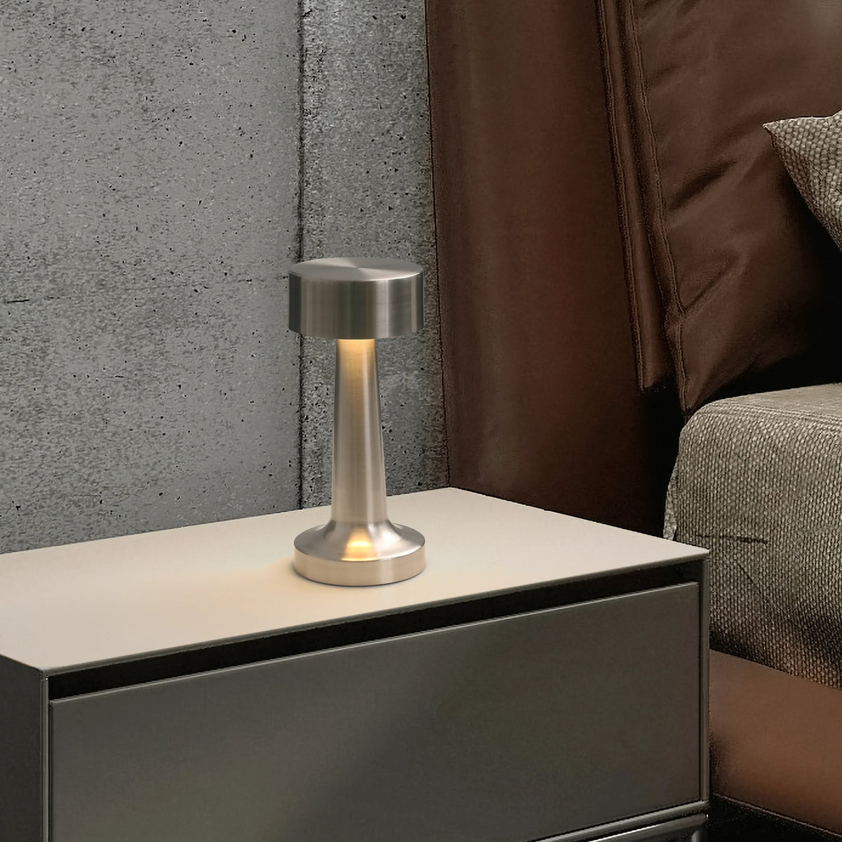 Modern Gold Metal LED Table Lamp — Cordless Touch Dimming