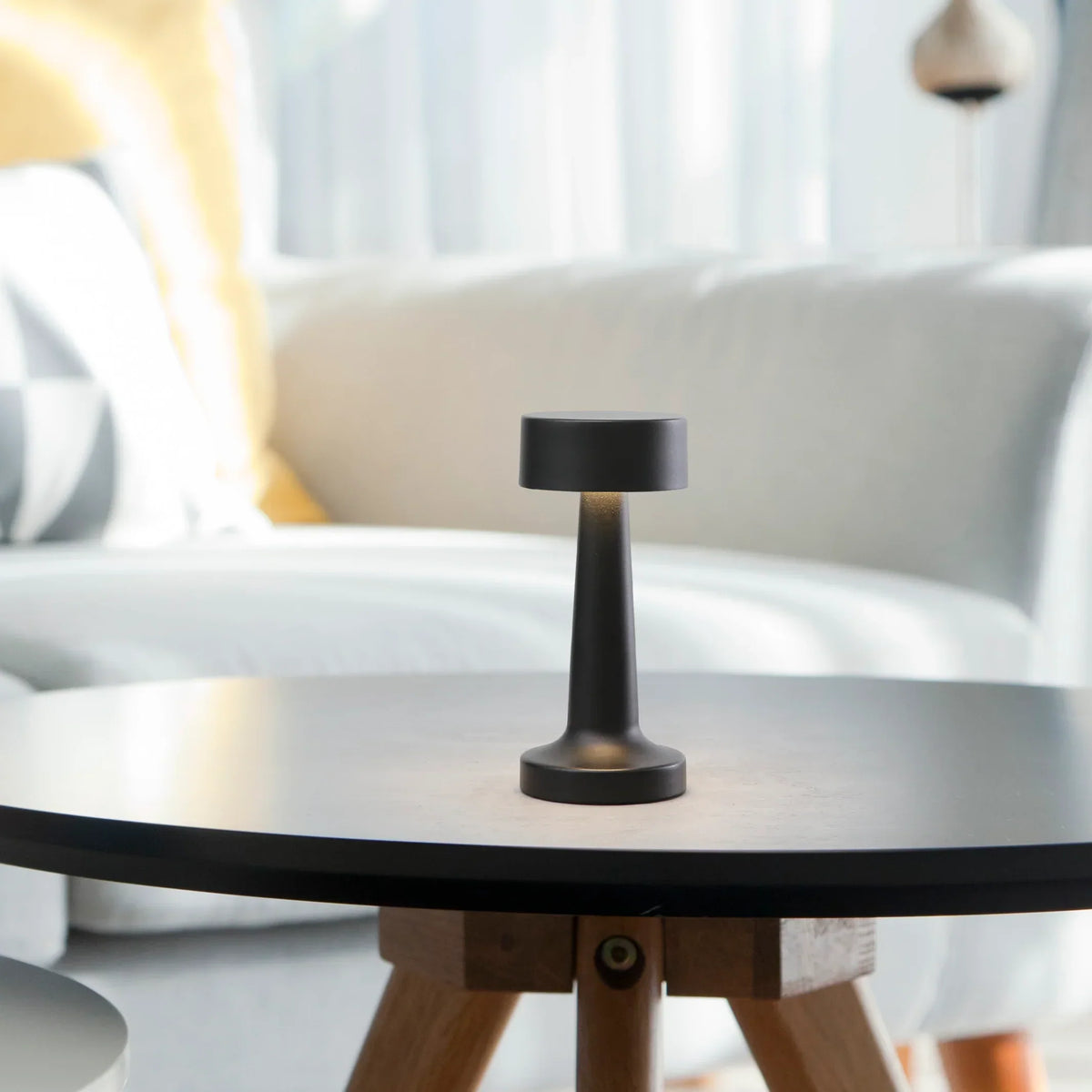 Modern Gold Metal LED Table Lamp — Cordless Touch Dimming