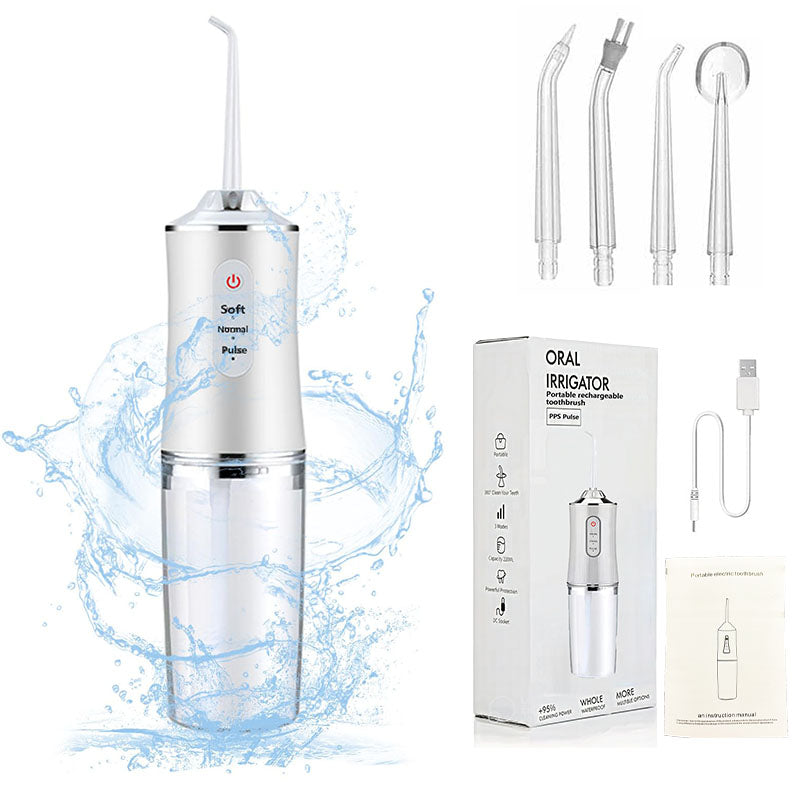 Oppladbar, bærbar trådløs vannflosser for grundig rengjøring, oral irrigator