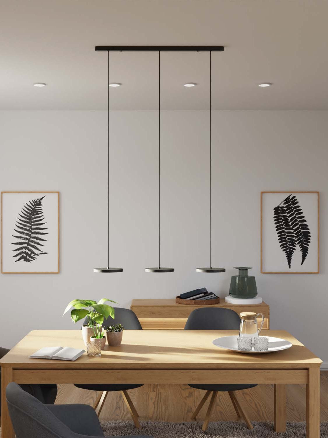 Minimalistische Mehrkopf-Pendelleuchte – Rundes Design für Küche | Esilora
