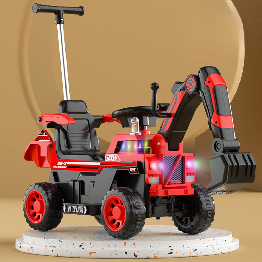 Excavator electric pentru copii, 6 V — jucărie cu cupă și lumină
