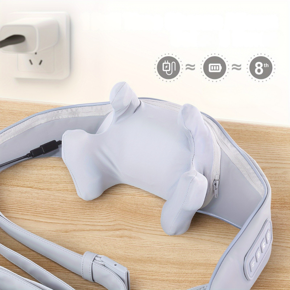 Masajeador shiatsu para cuello y hombros — almohadilla de cuero térmica