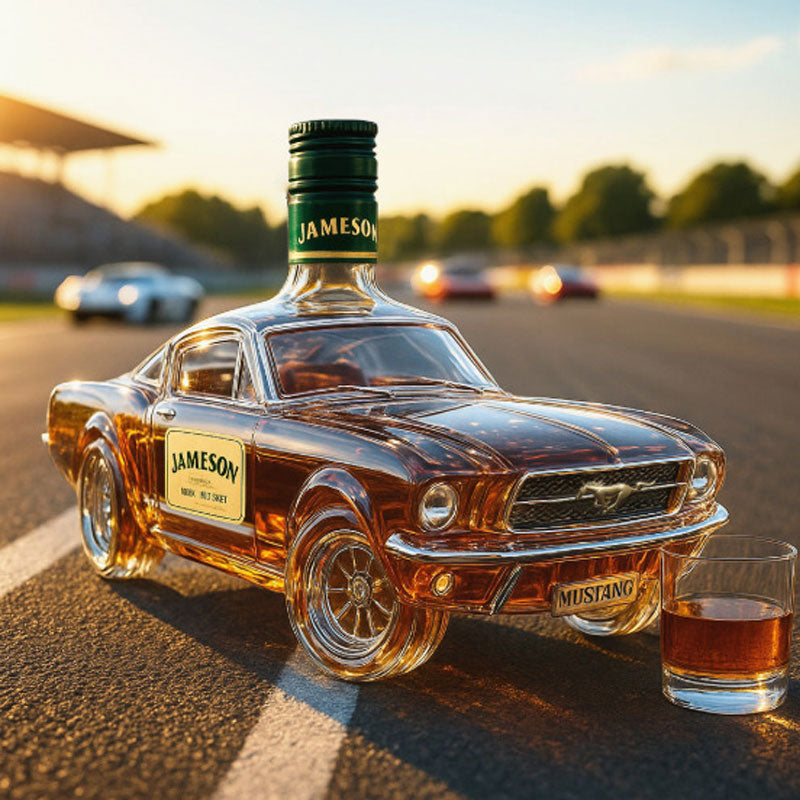 Decantador de whisky con forma de automóvil Mustang de NexaGlass para el bar de casa