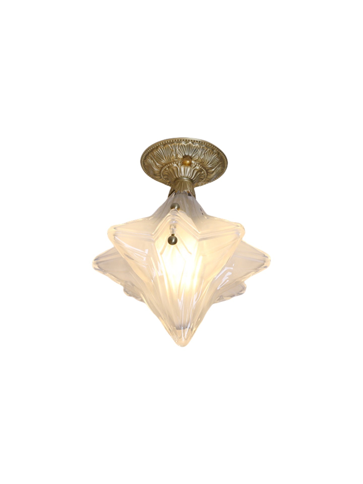 Art Deco Star Ceiling Lamp – Frosted Glass Fixture for Hallway & Entryway – Astris Ceres | Esilora