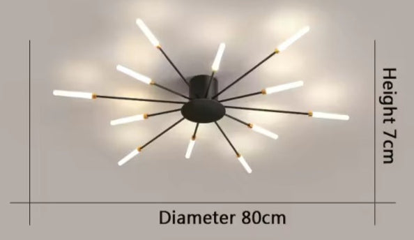 Lámpara de araña Aurestrom — diseño de remolino, varios LED, acabado de lujo