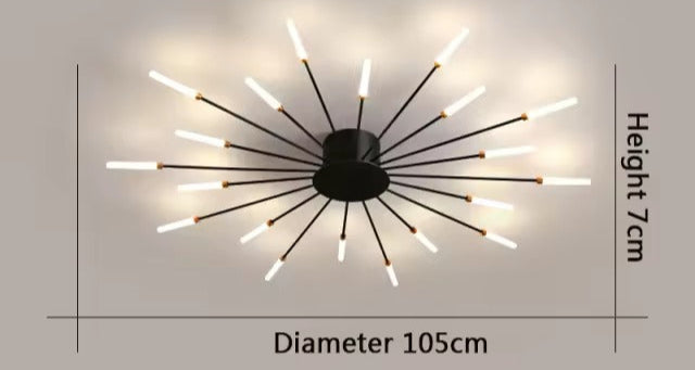 Lámpara de araña Aurestrom — diseño de remolino, varios LED, acabado de lujo