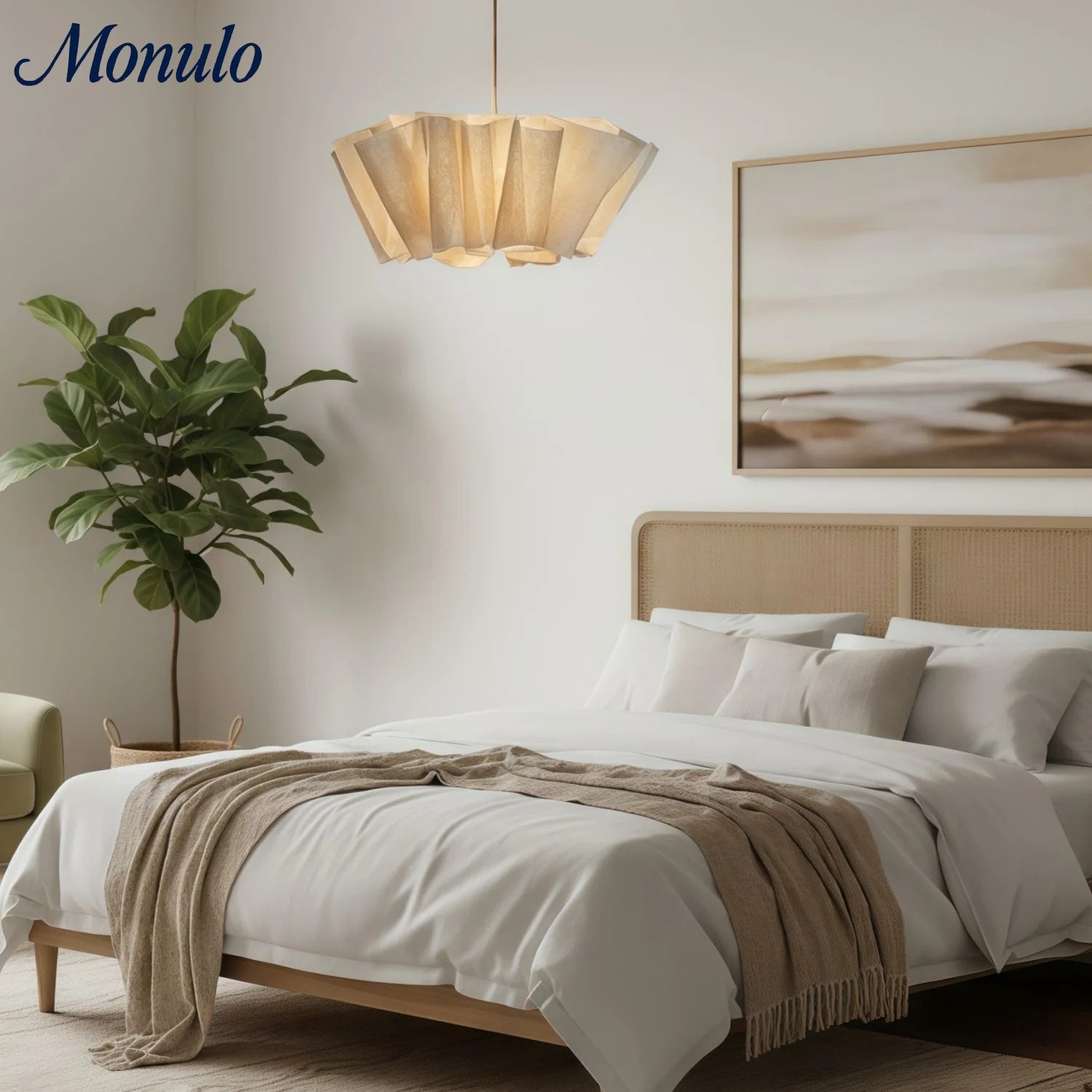 Oslan Pleated Fabric Pendant – Nordic Minimal Style Lighting for Dining Room | Esilora