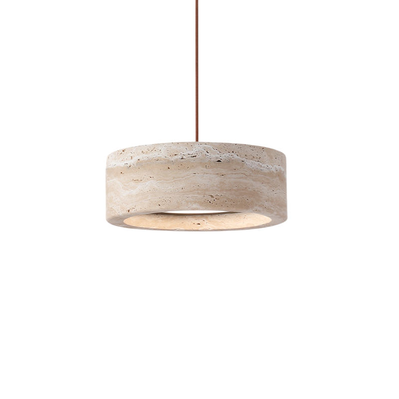 Kairis Travertine Natural Stone Pendant Light - Vintage Style Lighting for Dining and Living Spaces | Esilora