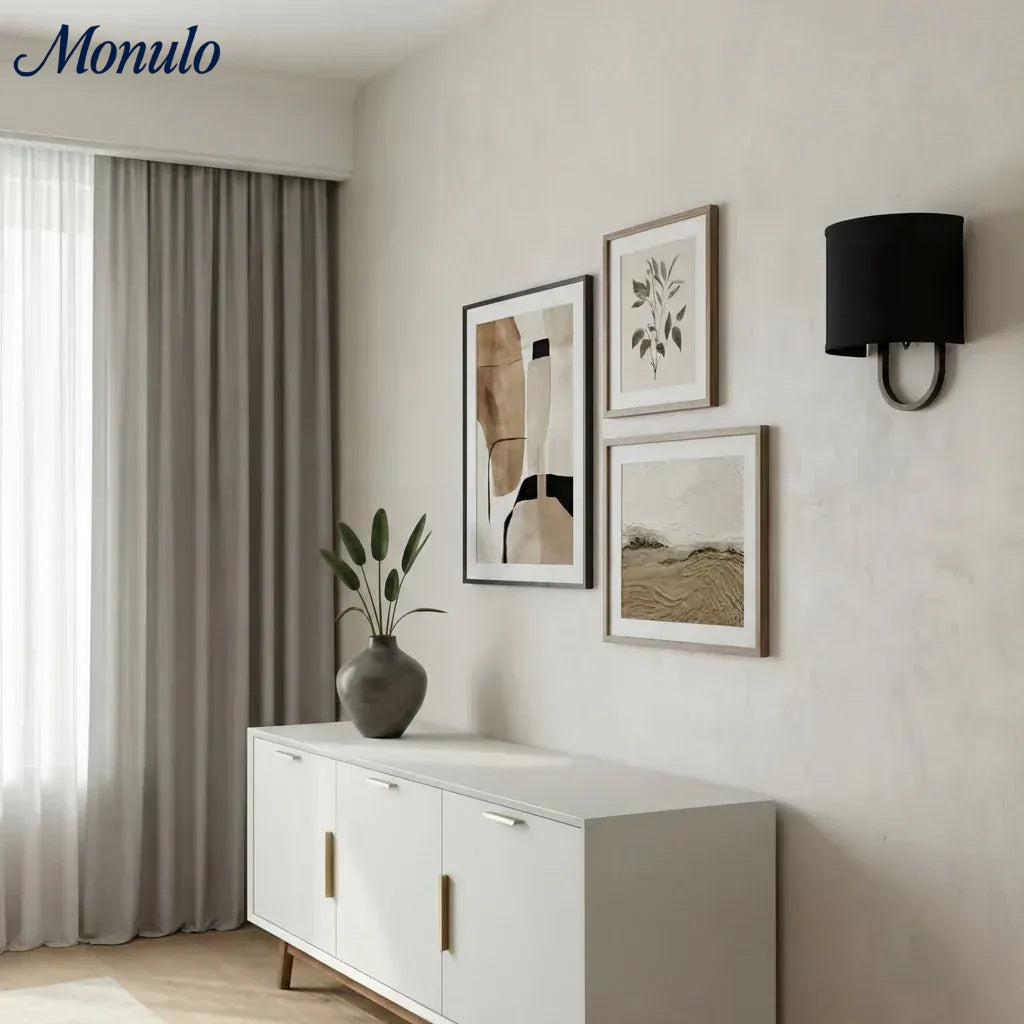 Nolvara Stoffschirm Wandleuchte - Moderne Schlafzimmer Wandleuchte für gemütliche Beleuchtung | Esilora