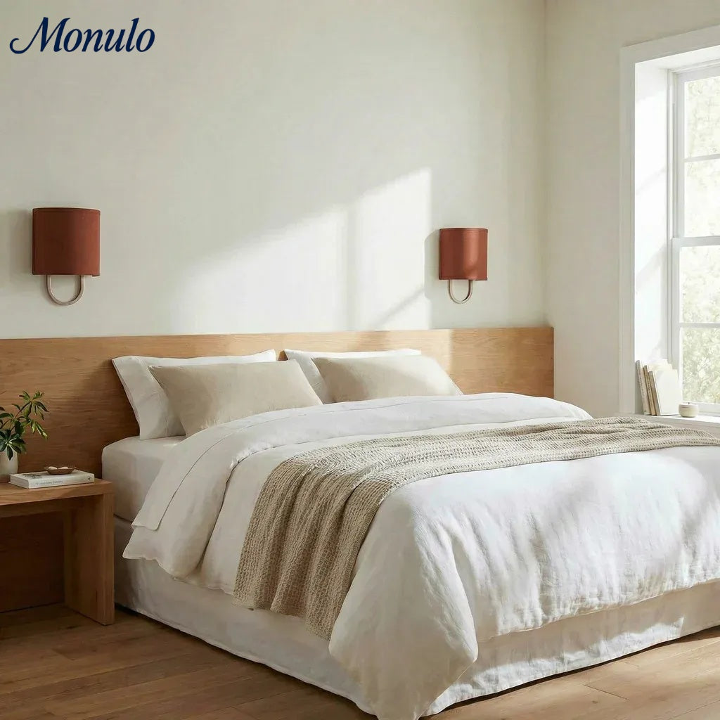 Nolvara Stoffschirm Wandleuchte - Moderne Schlafzimmer Wandleuchte für gemütliche Beleuchtung | Esilora