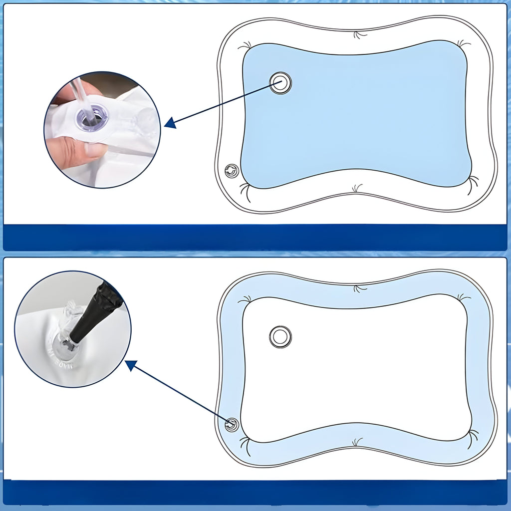 Covoraș de joacă din PVC umplut cu apă pentru bebeluși — design senzorial tactil