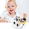 Wooden Motor Skills Cube — Rotating Dials, Sliding Panels, Click Components