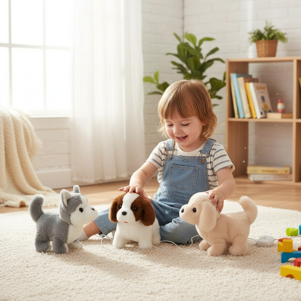 Cagnolino robotico di peluche interattivo - Cammina, abbaia e scodinzola