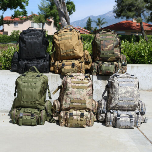 Tactical Military Backpack 60L with Removable MOLLE Pouches - Esilora