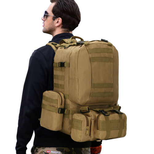 Tactical Military Backpack 60L with Removable MOLLE Pouches - Esilora