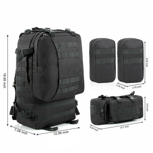 Tactical Military Backpack 60L with Removable MOLLE Pouches - Esilora