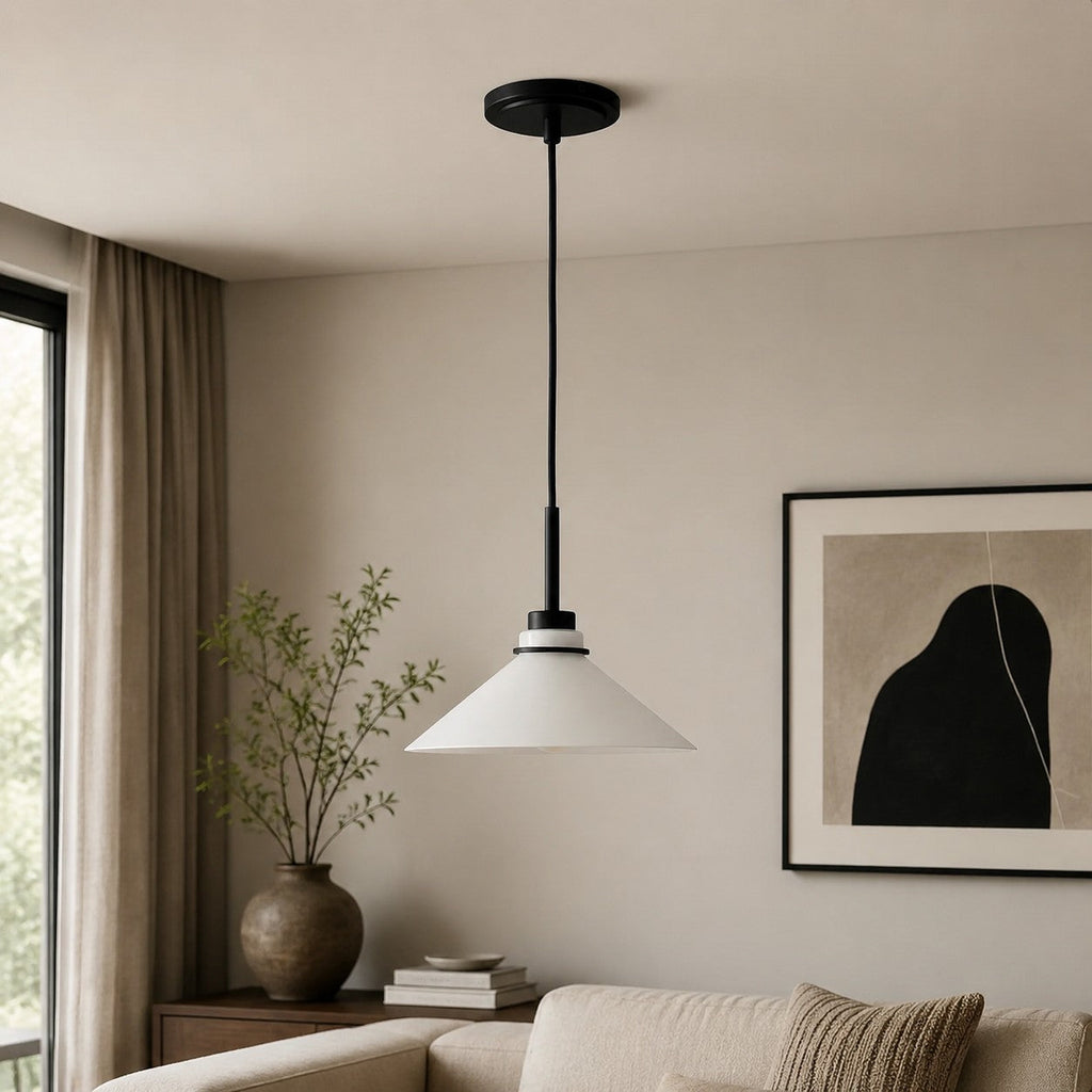 Aurenza Modern Farmhouse  Cone Pendant Light – Dimmable Kitchen and Entryway Lighting | Esilora
