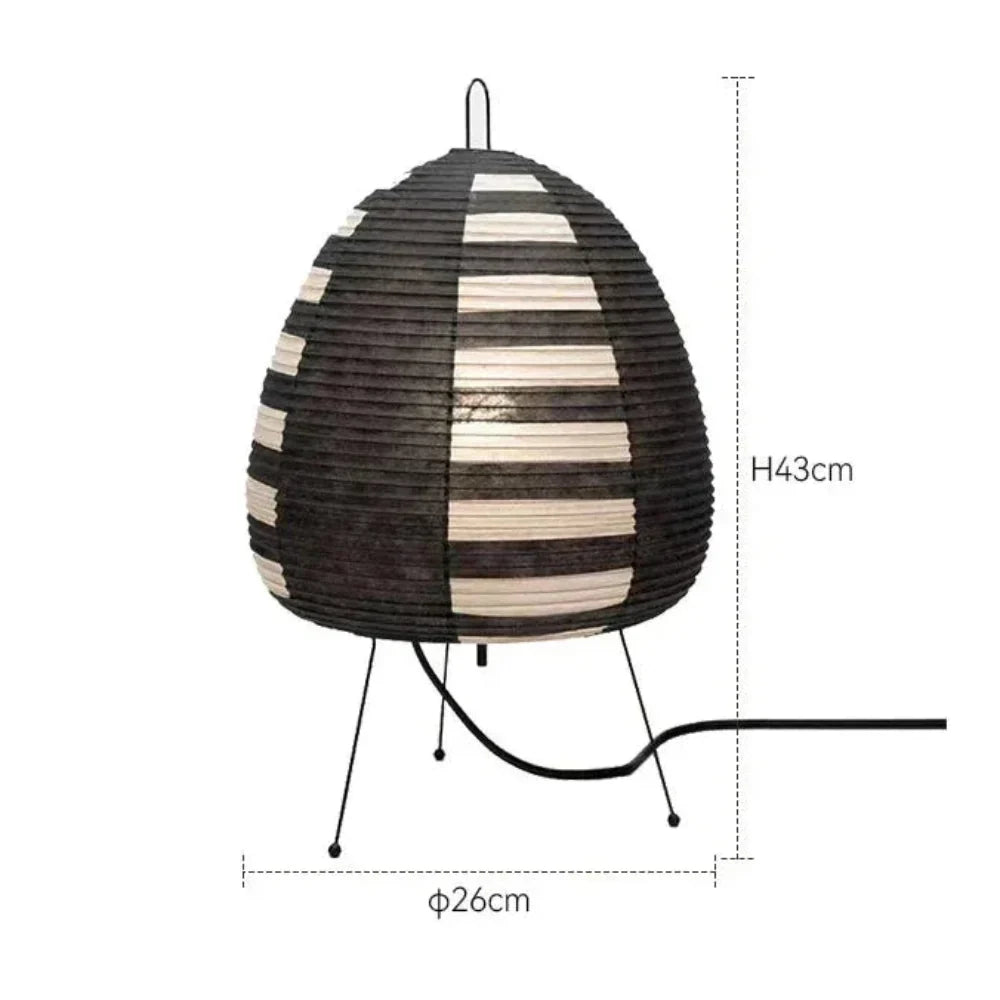 Stolní lampa z rýžového papíru — retro japonský design
