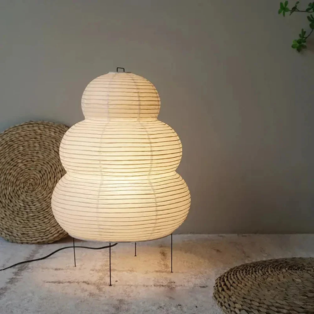 Stolní lampa z rýžového papíru — retro japonský design
