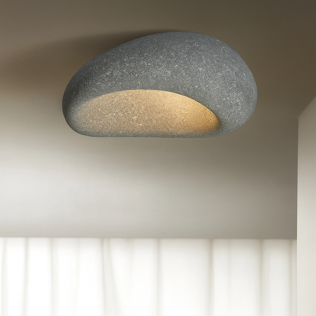 Stropní LED svítidlo ve stylu wabi-sabi — rustikální kov